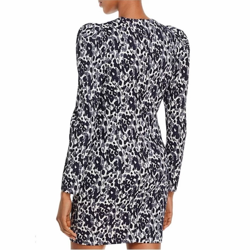 Black Halo Hadley Abstract Floral Long Sleeve Mini Dress in Spotted Vines Sz 6 - Picture 6 of 15